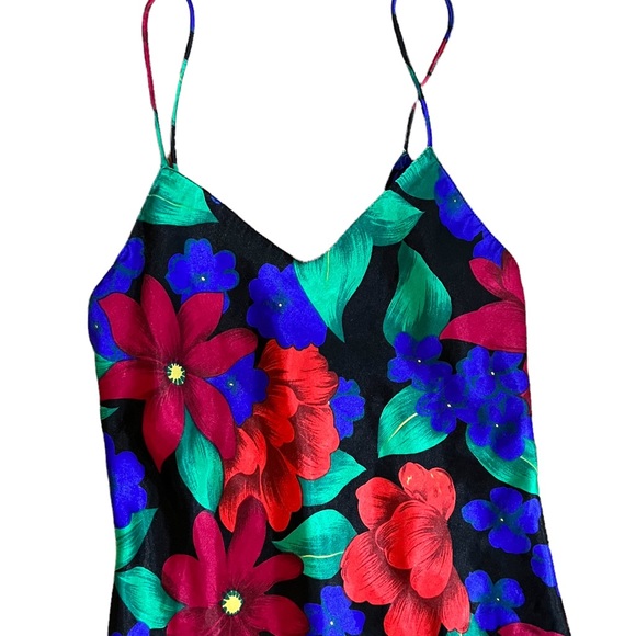 Floral Satin/Silk Tank Dress - Picture 5 of 13